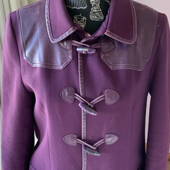 Woman’s size 12 Allannah Hill leather trim coat - Picture 3 of 4